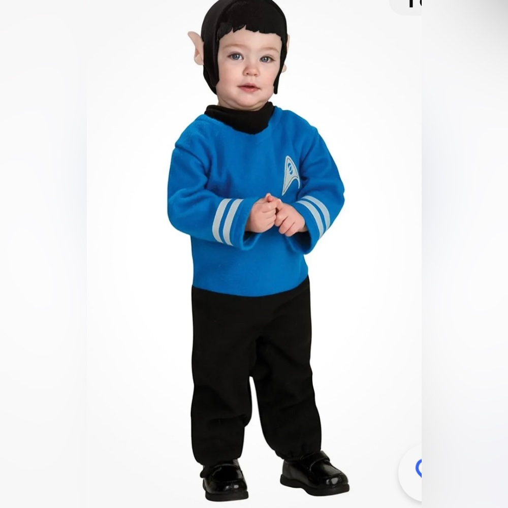 STAR TREK SPOCK Halloween Costume Body suit + hair/hat Ears Size Infant - 6-12 M